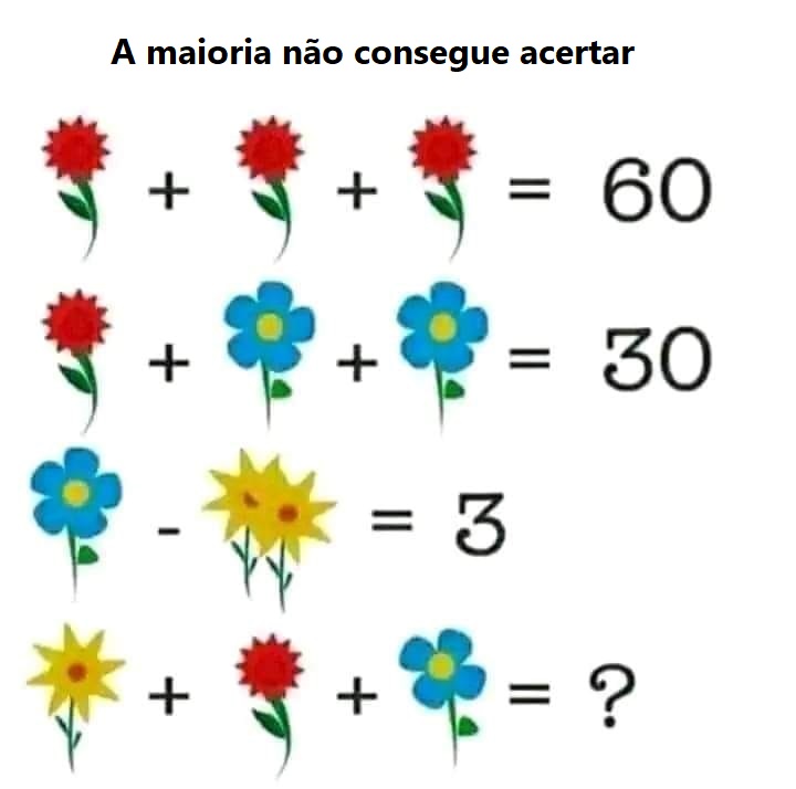 Teste de Raciocínio Lógico a Matemática das Flores - Gênio Quiz
